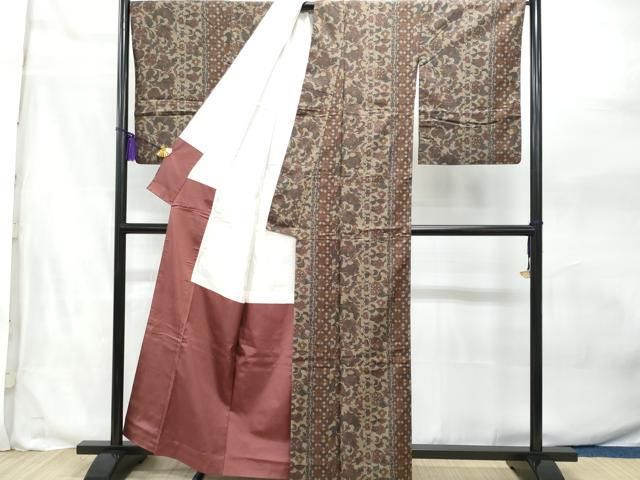 平和屋着物□本場大島紬 7マルキ 吉祥花文 正絹 逸品 CAAV2688ev 平和屋