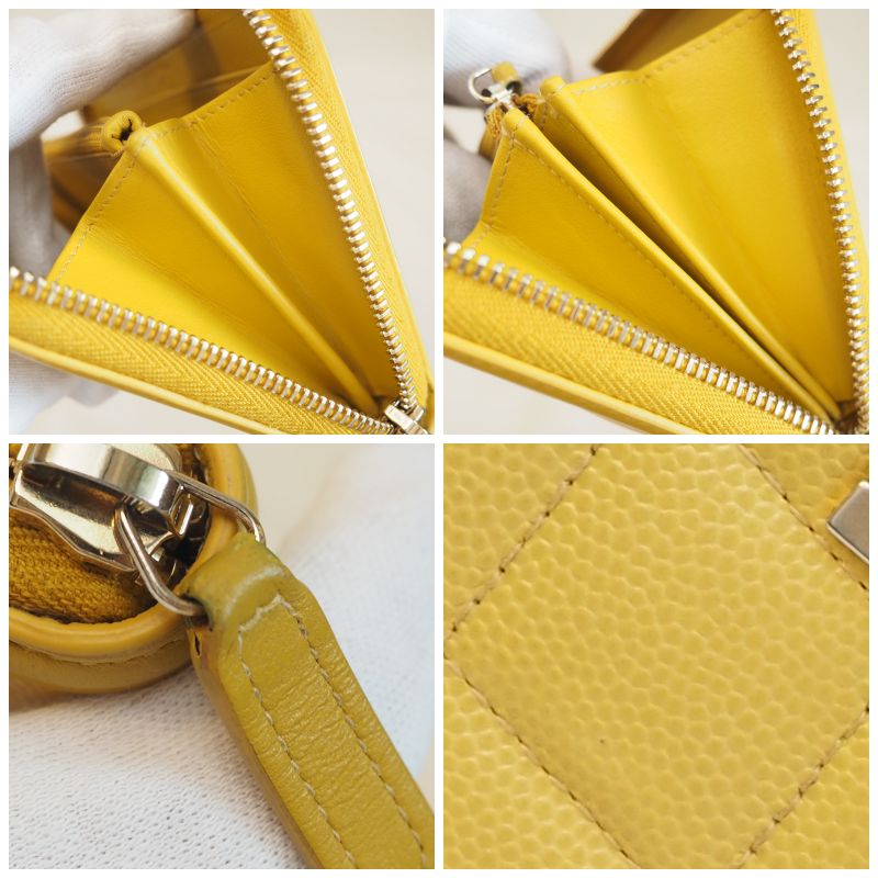 CHANEL シャネル フィリグリー イエロー ラウンド 財布 キャビアスキン CHANEL シャネル フィリグリー イエロー ラウンド 財布 キャビア