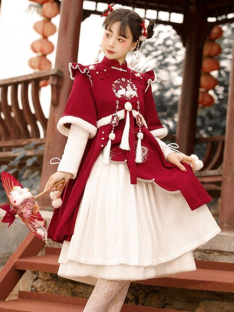 HF-69 豪華刺繍 漢服 かんふく 古風衣装 レトロ風 中華ロリータ