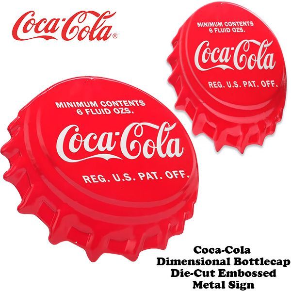 ダイカット エンボスメタルサイン COCA COLA DIMENSIONAL BOTTLE