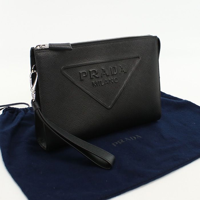 PRADA プラダ クラッチバッグ レザー メンズ