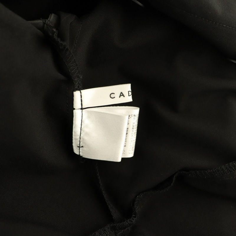 カデュネ CADUNE 袖フリルオールインワン サロペット 38 黒