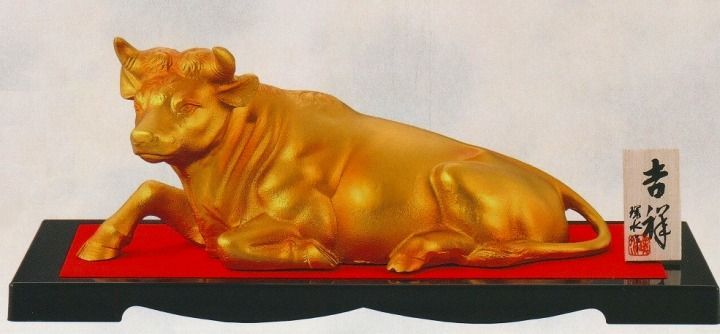 通販 牛の置物 縁起 意味 干支 丑 牛の置物 吉祥 環水作品 高岡