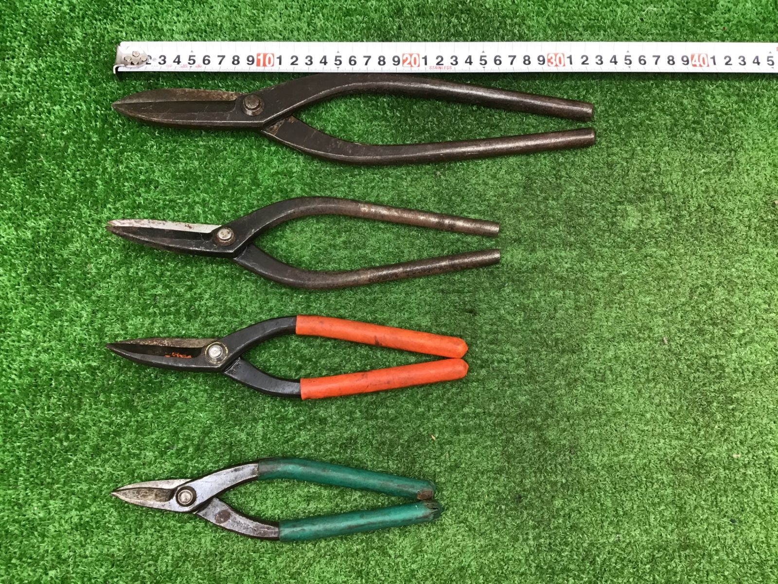 現状品 板金鋏11本 ♪はさみ ばさみ♪直切 角波 丸波等♪刃サビ有♪アクトツール富山店♪Y4 HRDEVELOPMENT_JP