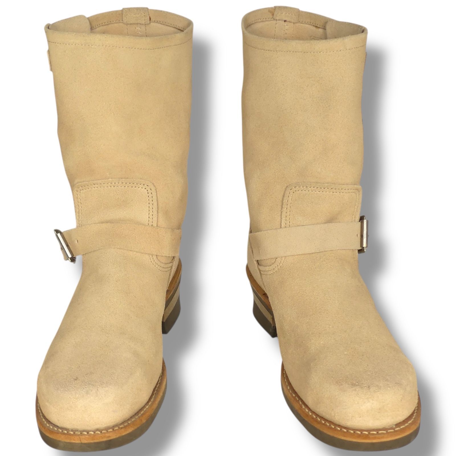 HAWKINS ホーキンス エンジニアブーツ 本革 ロング ベージュ スエード バイク メンズ スチールトゥ エンジニアブーツサイズ26cm一覧←SEULB屋着古← NR4668