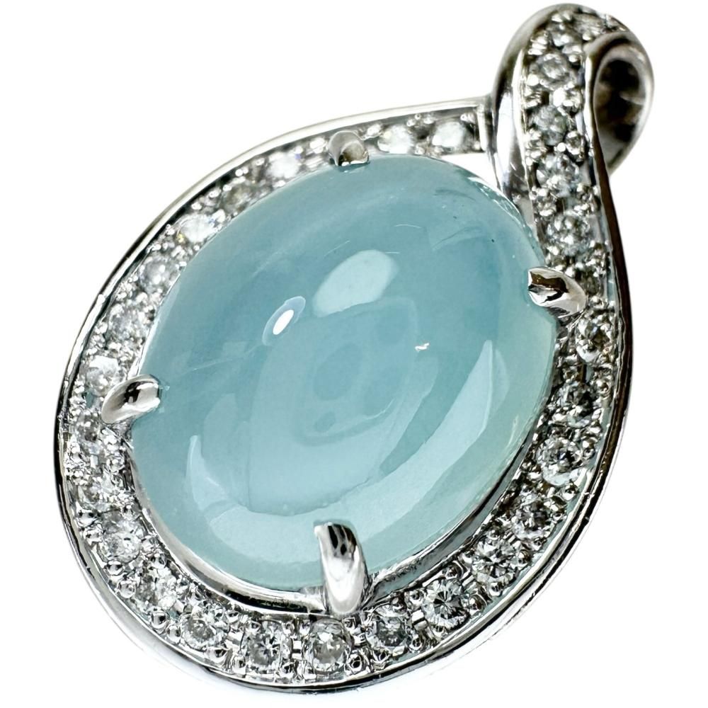アクアマリンキャッツアイ 7.02ct ダイヤモンド 0.31ct