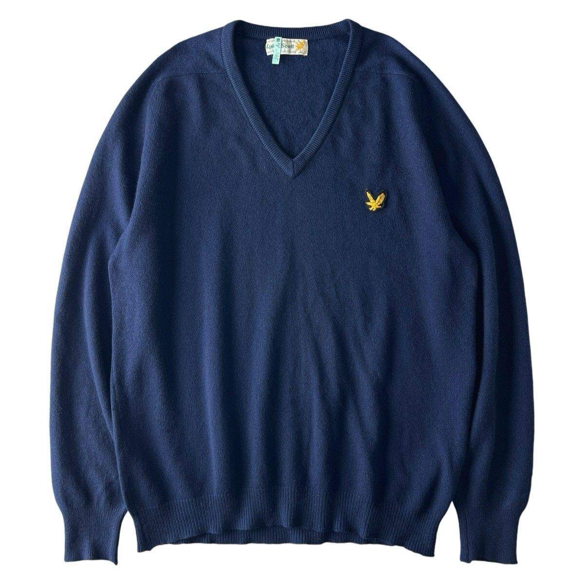 名門 Lyle&Scott ライル＆スコット ライルアンドスコット 英国製 スコットランド製 カシミヤ Vネック ニット セーター メンズ 46  (2XL) ネイビー ビンテージ ゴルフ イーグル ロゴ 刺繍 ワッペン シンプル 無地 ゴルフウェア - メルカリ