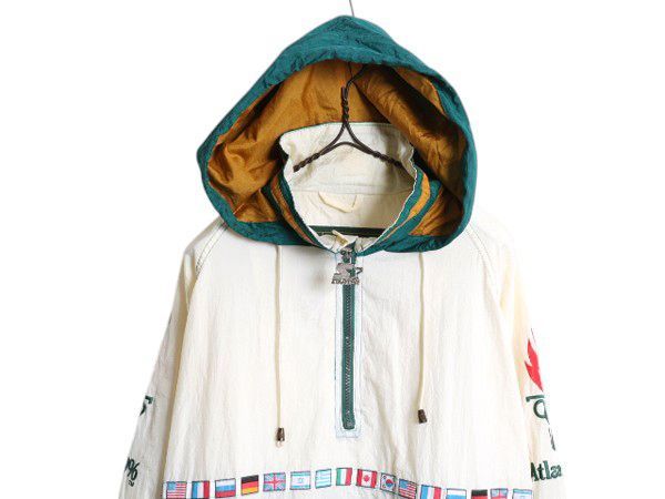90s スターター ナイロン アノラック フード パーカー ジャケット メンズ L オールド アトランタ オリンピック オフィシャル ハーフジップ お得なクーポン配布中!】 90s スターター ナイロン アノラック フード