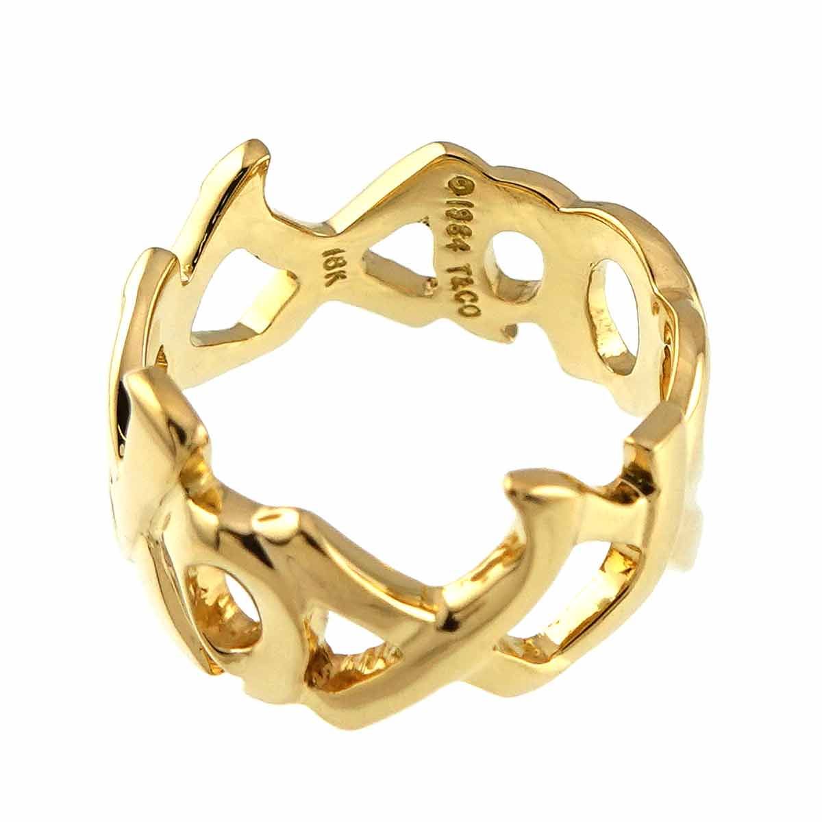 ティファニー TIFFANY&CO. ラブ&キス 9号 リング K18 YG イエロー