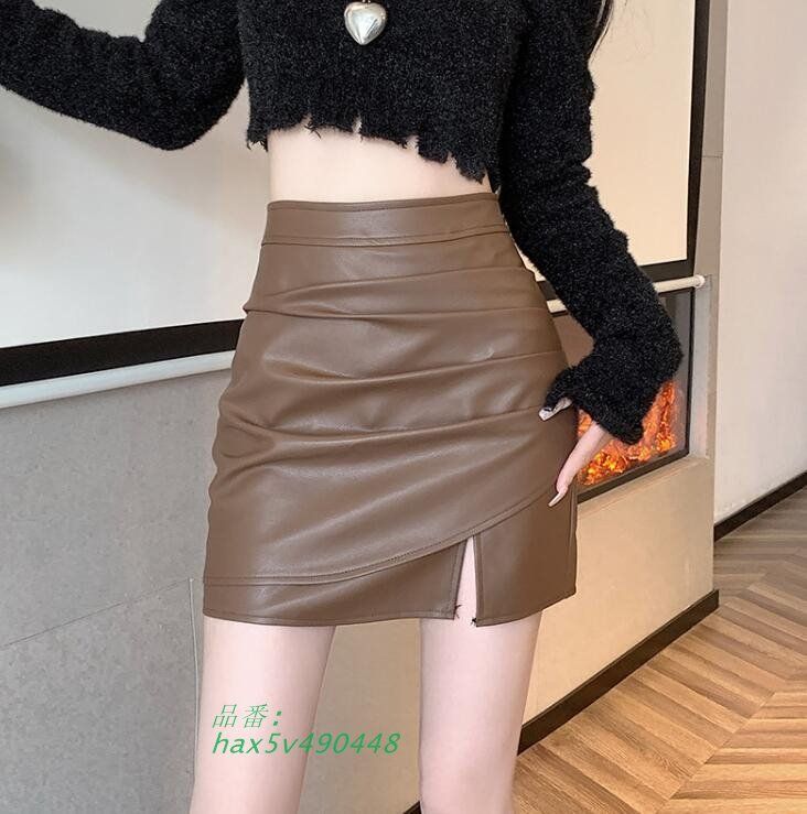 レディース スカート レザースカート　ショート丈　ミニスカート　本革 レザー シンプル トレンド 可愛い 本革 ボトムス 20代　30代　40代 イレギュラー スカート PUレザー ショートスカート レディース