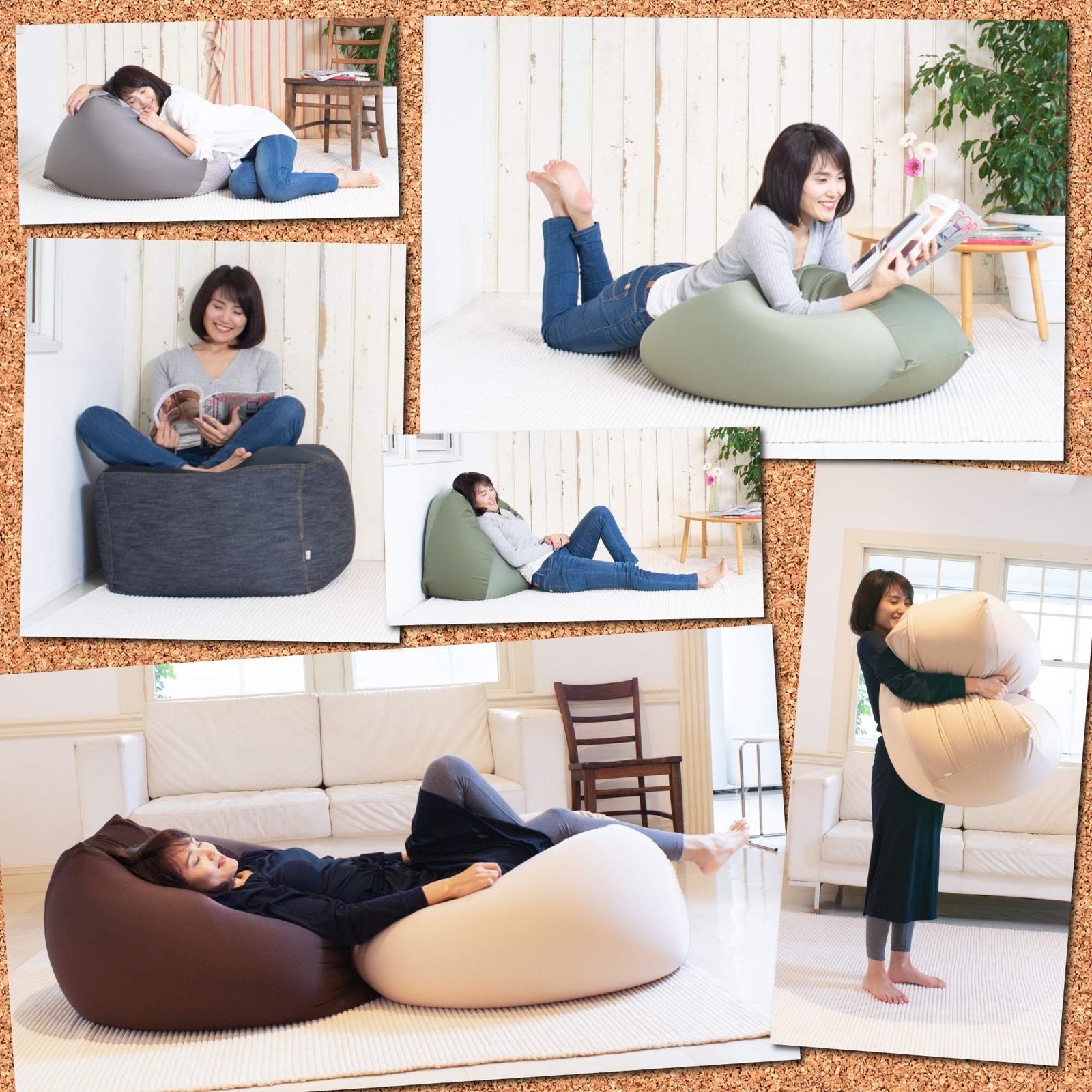 フレックス販売 ビーズクッション 埋もれる幸せ 2WAYキューブ ヒッコリー グレー Lサイズ PCM-6516CS MARWIL-DEMENAGEMENTS_CH