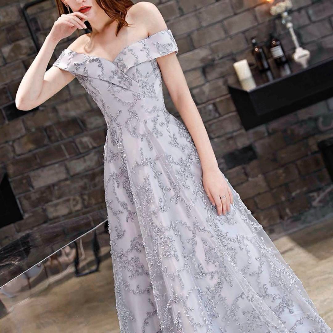 シンプルオシャレなオフショル イブニングドレス♩.• シンプルオシャレなオフショル イブニングドレス?.? - メルカリ
