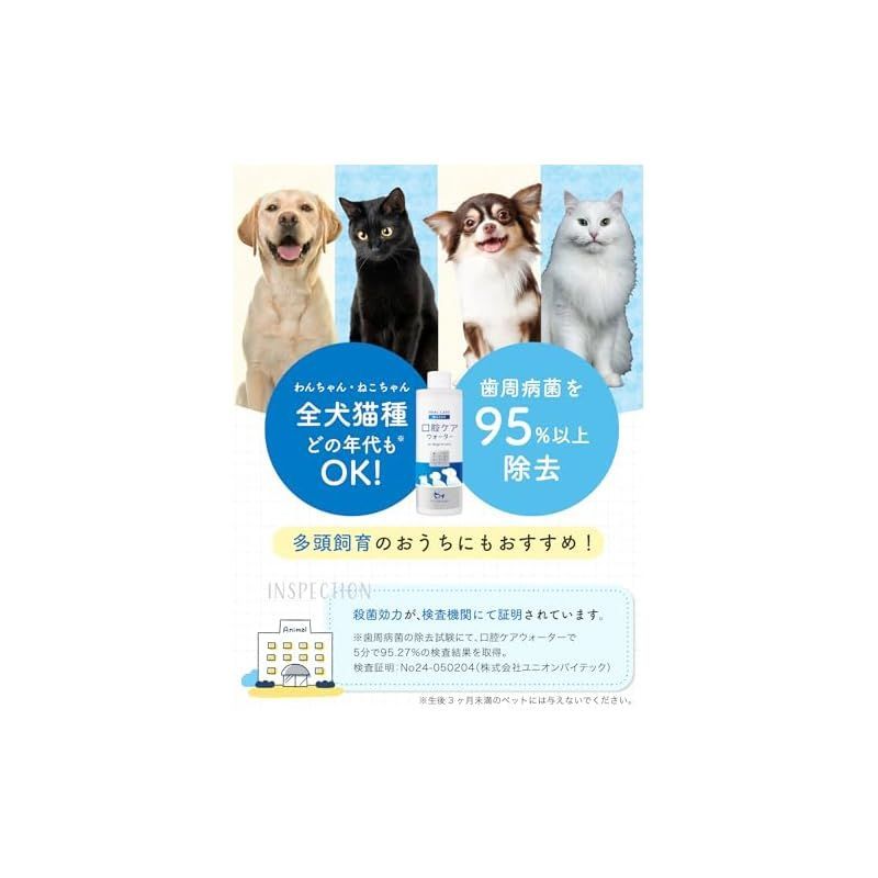 PETLINKMORE 口腔ケアウォーター 犬用 猫用 液体歯磨き デンタルケア 歯石取り 歯垢除去 口臭ケア 飲料にまぜるだけ 250ML (単品)  1 - メルカリ