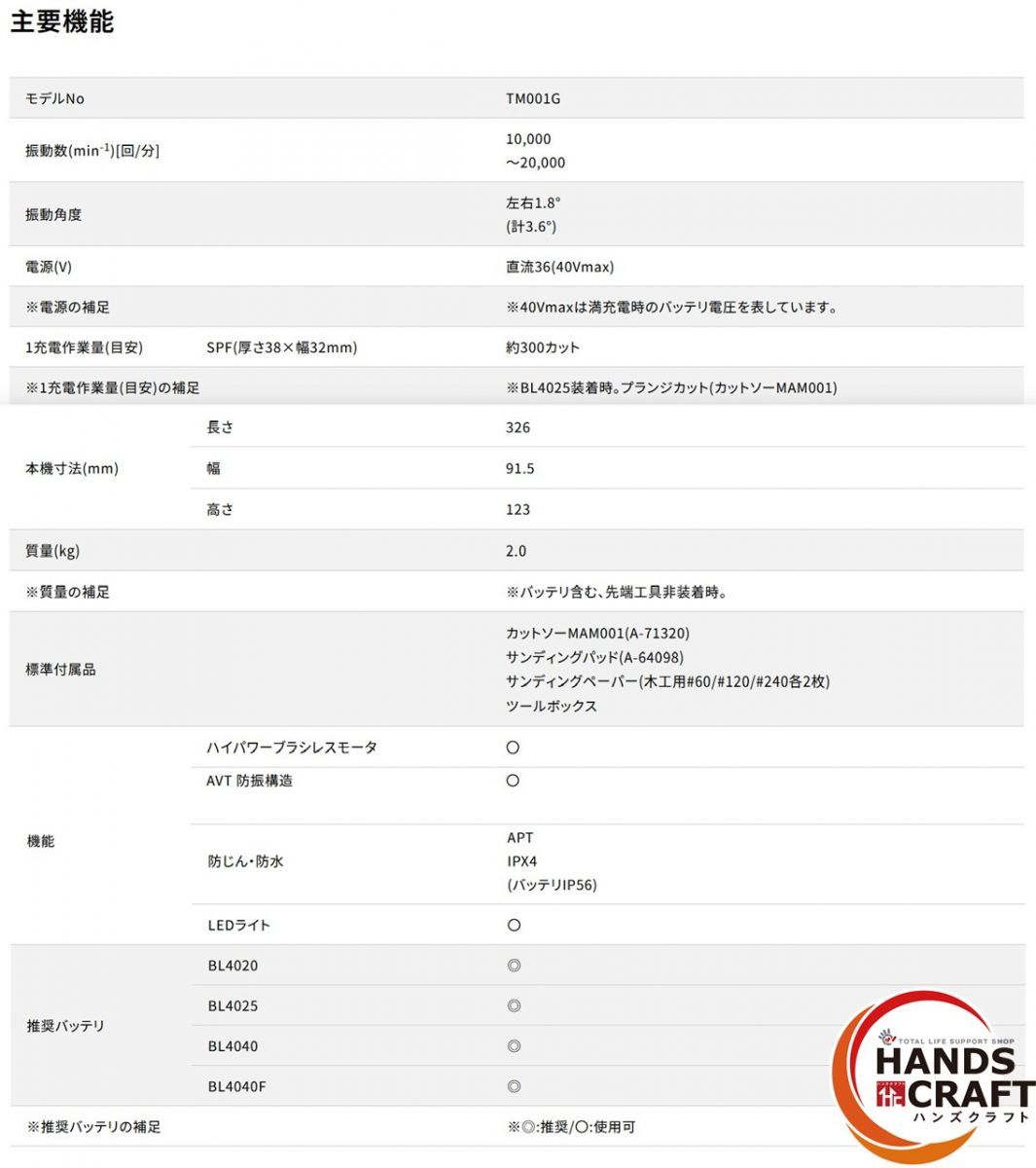 TM001GRDX 40V2.5Ah×2