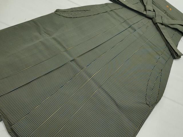 平和屋着物●男性 馬乗り袴 縞 正絹 CAAZ0862vf