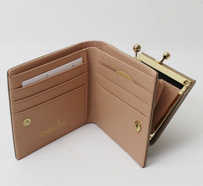 【新品 】牛革がま口財布 桃な2つ折りがま口財布（牛革製） | EARL'S FAVOURITE（アールス