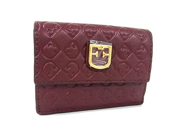 FURLA フルラ レザー レベルヴェデーレ レザー 二つ折り 財布 ウォレット レディース ボルドー系 FK8461