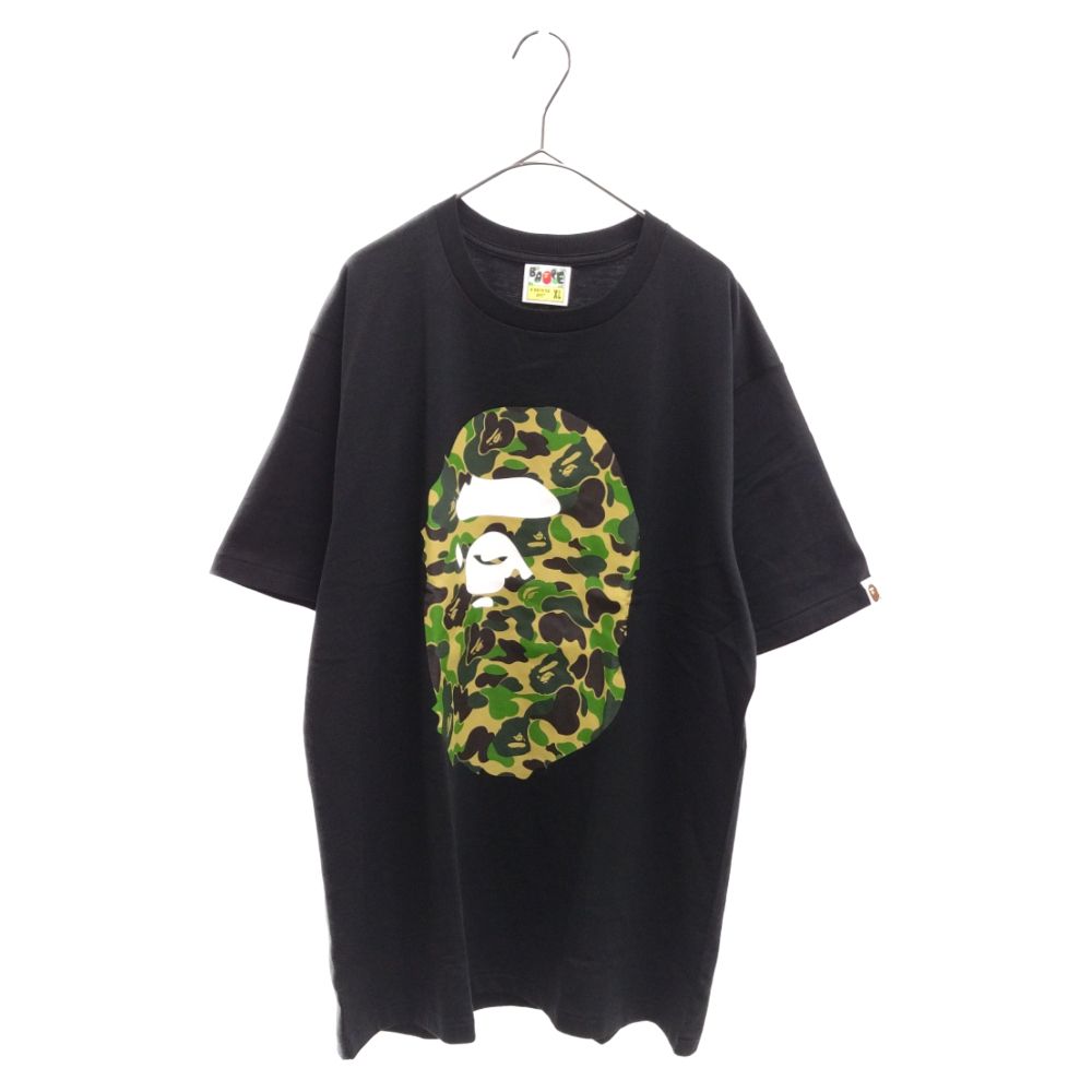 A BATHING APE (アベイシングエイプ) CAMO APE FACE TEE カモ柄半袖Tシャツ カットソー ブラック