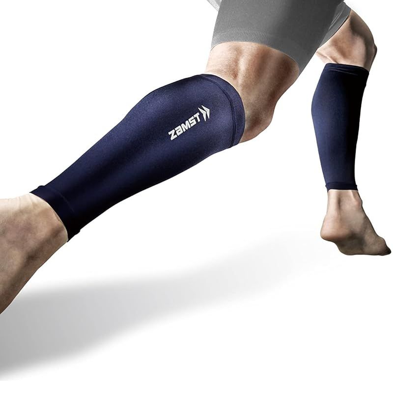 ザムスト(ZAMST) 段階式着圧ストッキング カーフスリーブ コンプレッション ランニング (両足入り) Mサイズ ネイビー 1