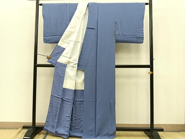 平和屋着物□本草木染作家 瑞鳳 色無地 紋意匠 鴇浅葱色 正絹 逸品