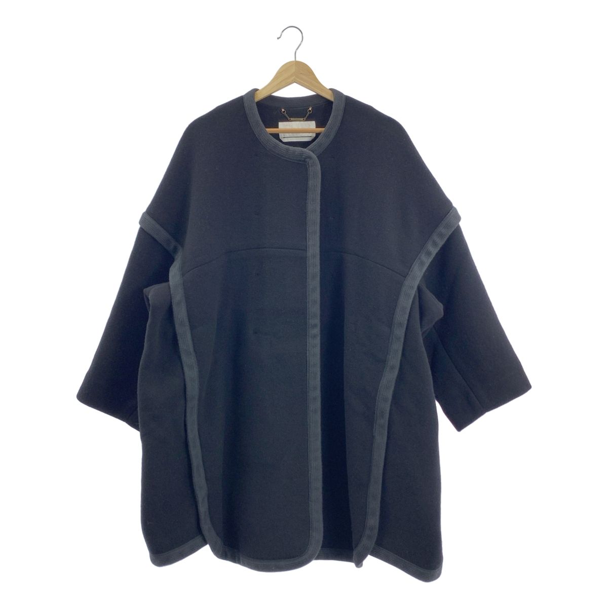 Chloe クロエ ウール ショート ブランケット コート 34 ブラック レディース