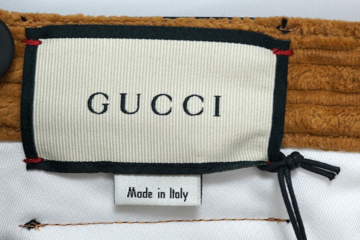 GUCCI グッチ コーデュロイ ワイドパンツ キャメル 32サイズ 626489  