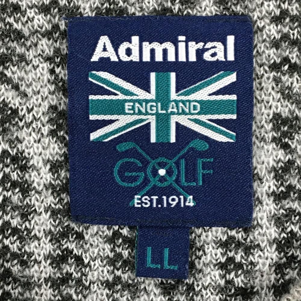 アドミラル セーター ライトグレー×黒 総柄 ロゴ刺しゅう ウール混