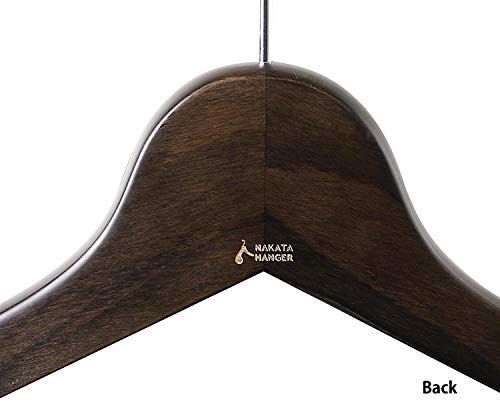 数量 シャツハンガー 木製メンズ 5本組 スモークブラウン ナカタハンガー SET-02 420mm