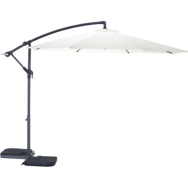 不二貿易 ガーデン パラソル ハンギングパラソル アイボリー パラソルのみ セイフティーロック付 幅300×奥行348×高さ240cm 37917