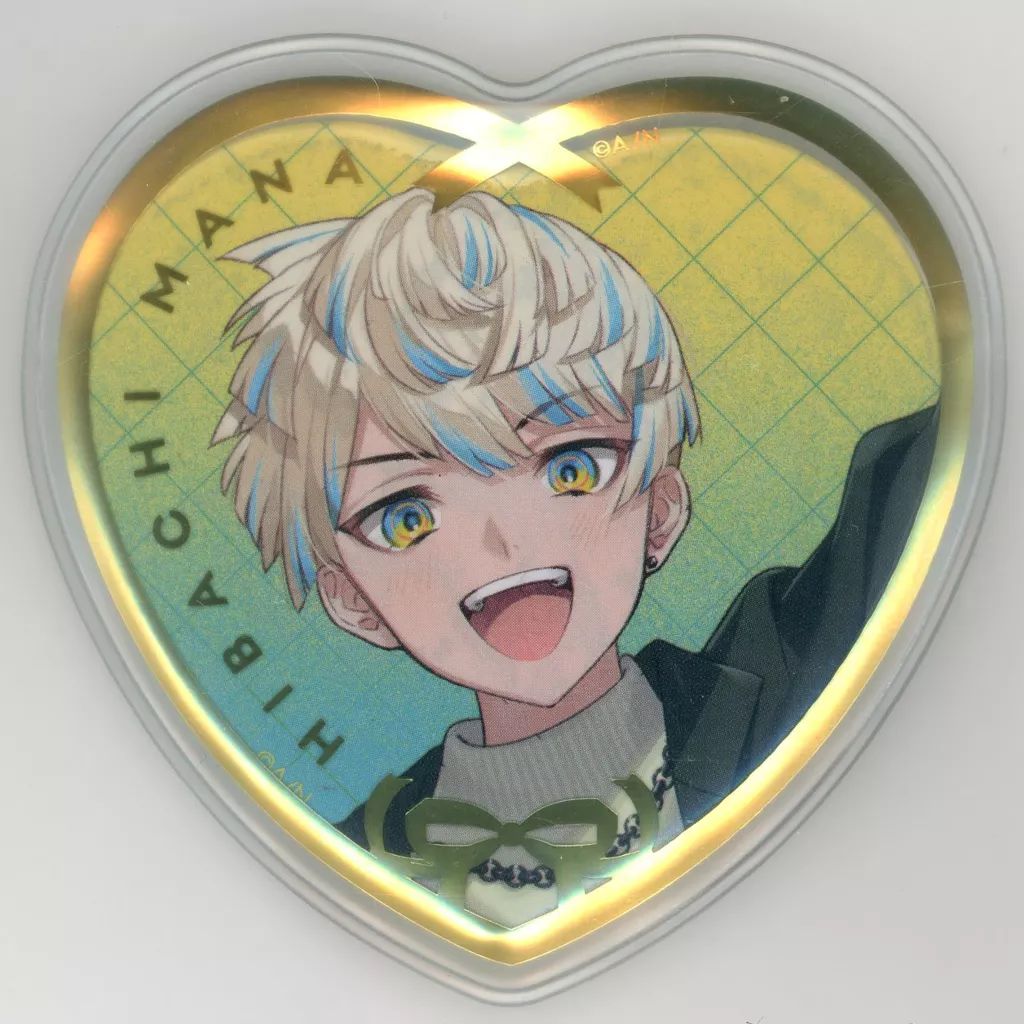 中古】バッジ・ビンズ 緋八マナ ハート型缶バッジ＆カバーセット