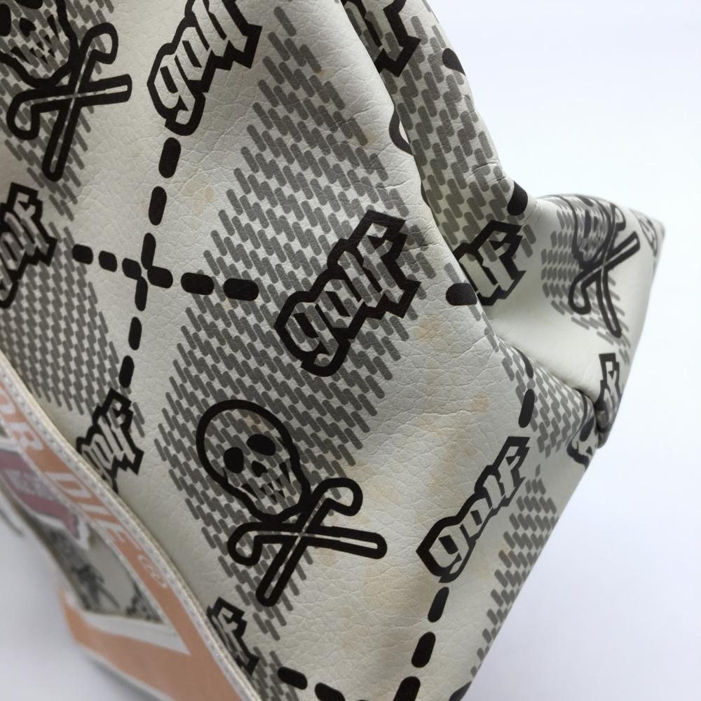 美品】マークアンドロナ カートバッグ アイボリー×オレンジ 総柄