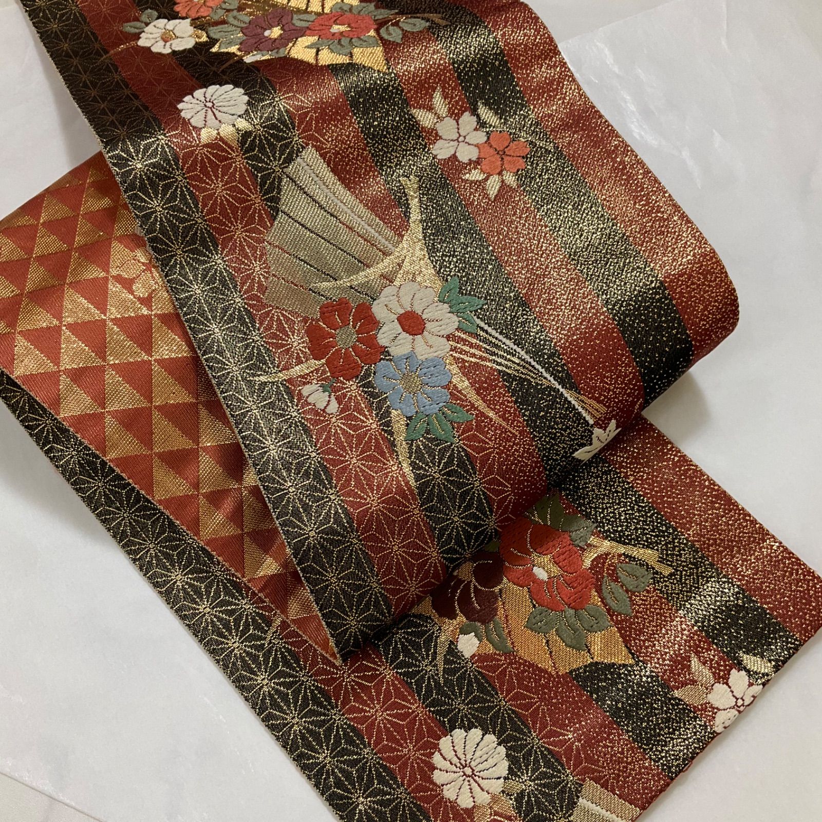 kimono+one○未使用同然○最高級西陣織唐織○正絹○素敵な半幅帯 