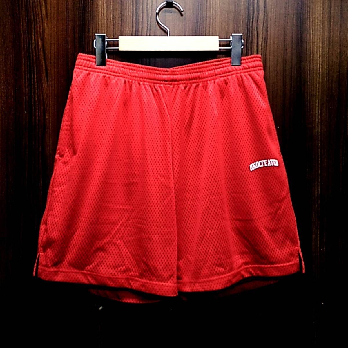 UNDEFEATED / アンディフィーテッド イージー メッシュショーツ ハーフパンツ ロゴプリント レッド サイズM
