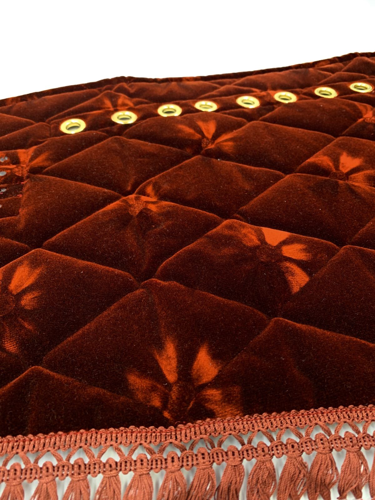 金華山ダッシュマット ゴールドリング加工＆綿入りキルト加工 コスモスブラウン