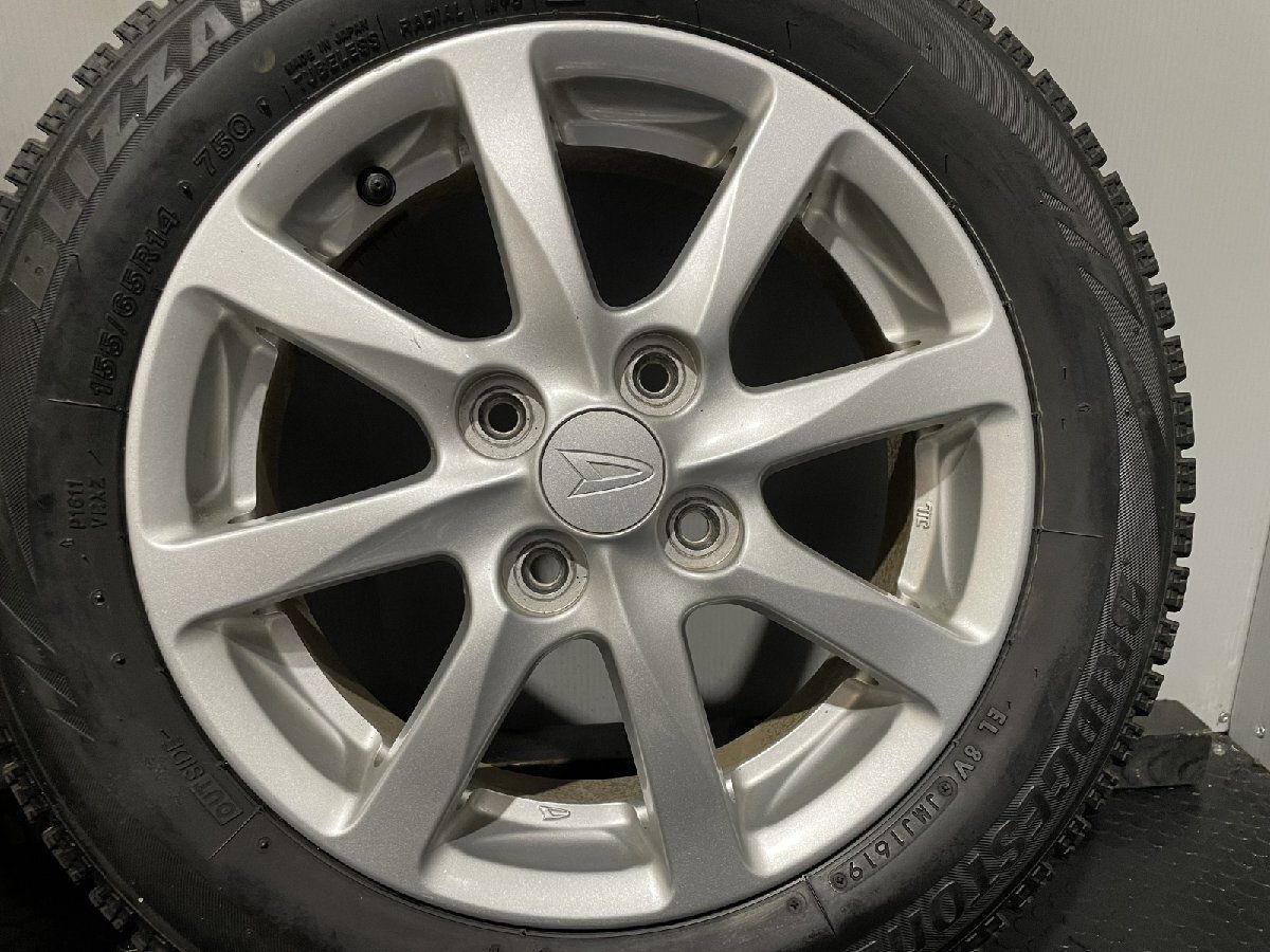 【BS BLIZZAK VRX 155/65R14】スタッドレス【ダイハツ 純正ホイール 14インチ 4.5J4HPCD100+45】19年製 タント ムーヴ等　(MTC536)