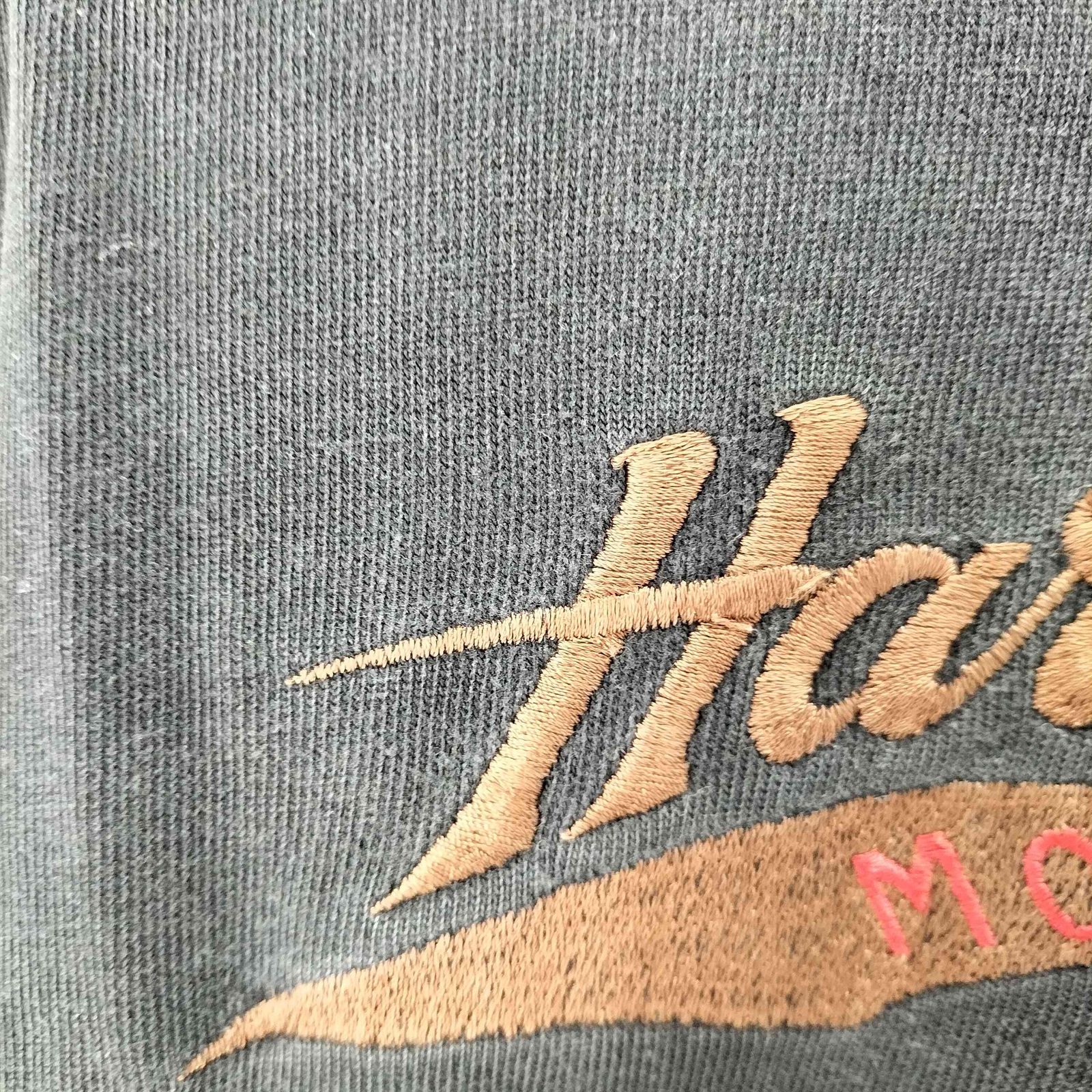00s ハーレーダビッドソン　スウェット　刺繍　vネック　ブラック　rsw024 ハーレーダビッドソン 刺繍入り V ネック スウェットシャツ