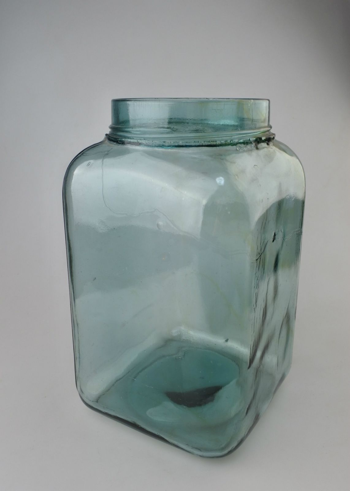 ビンテージ 気泡のたくさん入ったガラス海苔瓶・駄菓子瓶（蓋なし）昭和レトロ古道具