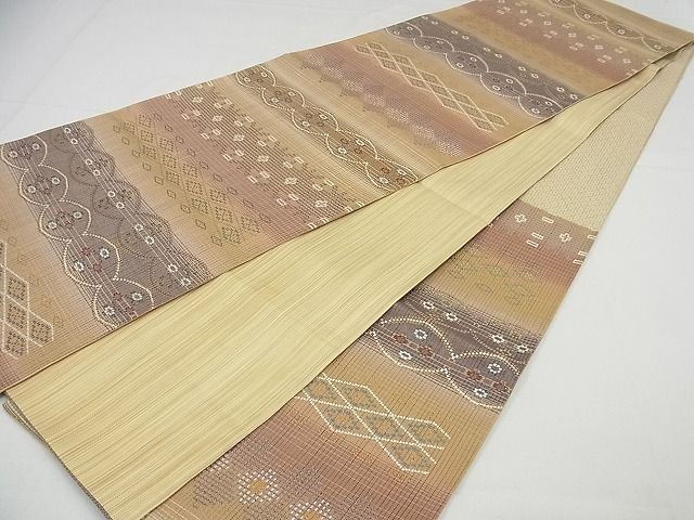 真綿芭蕉糸バンブー和紙織　袋帯　花織　未使用