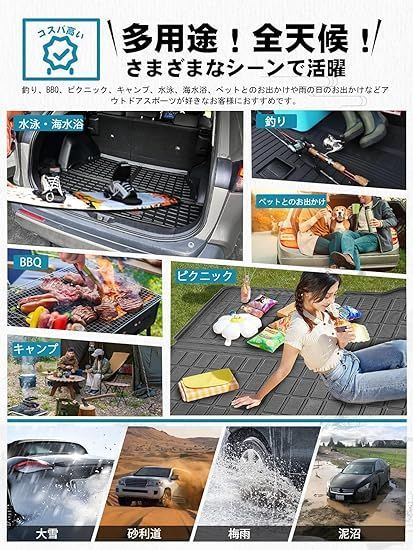 ruiya 折り畳み式 新型 三菱 アウトランダーPHEV GN0W ラゲッジマット