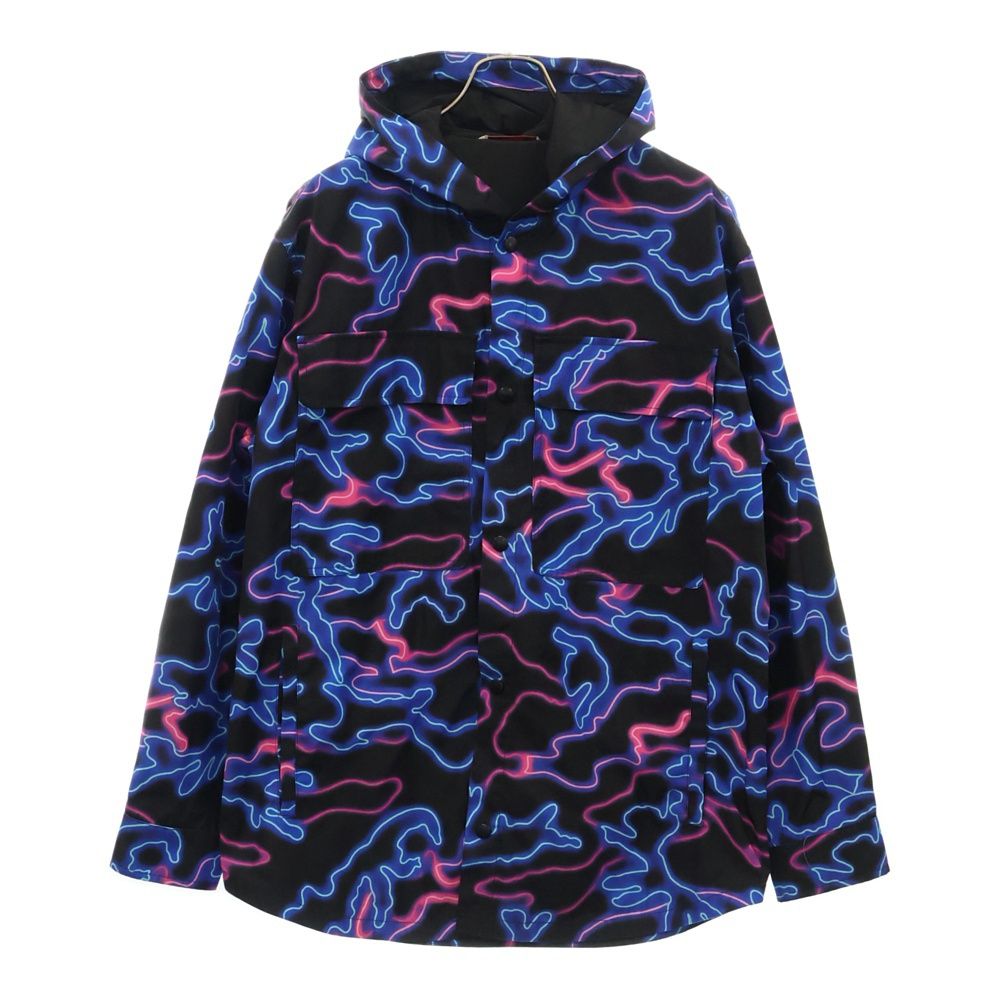 VALENTINO ヴァレンチノ NEON CAMOU PRINT NYLON OVERSHIRT リバーシブル オーバーシャツジャケット ブラック XV3CJE2680S