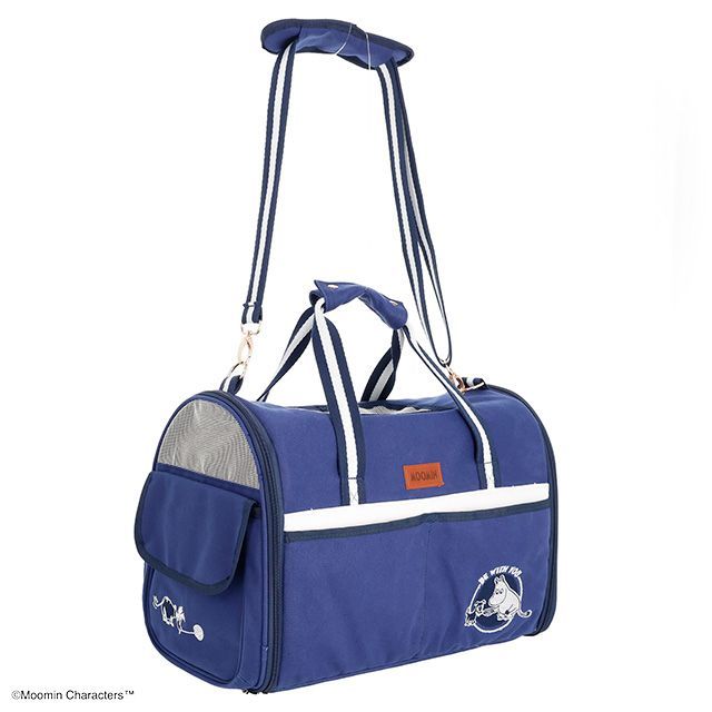MOOMIN ムーミン ビーウィズユー|キャリー キャリーバッグ ペットグッズ ペット用トートバッグ 犬 猫 バッグ 肩掛け シンプル コットン素材 メッシュ素材 通気性 空気穴 安全リード付き お出かけ 旅行