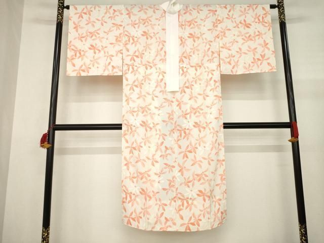 平和屋着物●長襦袢 無双仕立て 花尽くし 広衿仕立て 正絹 AABA9497ck