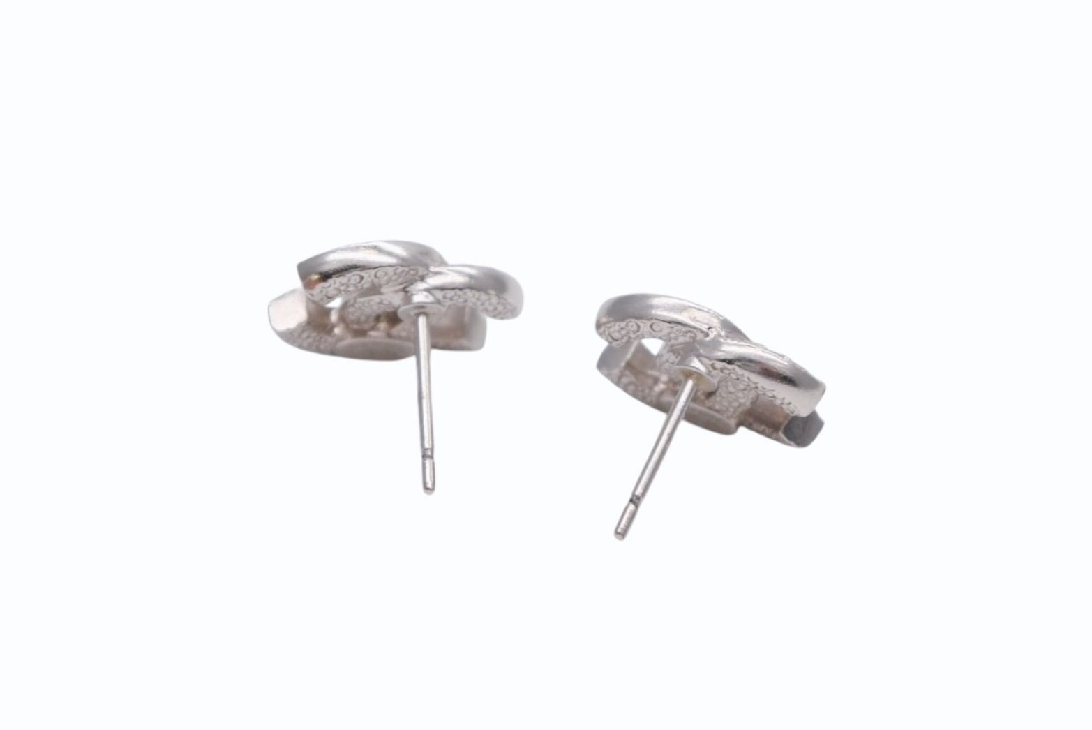 CHANEL シャネル ココマーク ピアス 重量約2.6g F19V刻印 ラインストーン メタル シルバー クリア 両耳用 4b002817