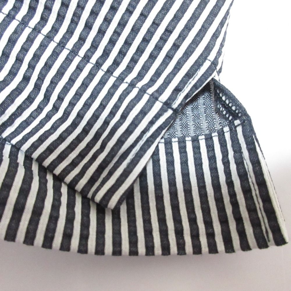 MACKINTOSH - 美品 MACKINTOSH マッキントッシュ サッカーストレッチプルオーバー ストライプ柄 半袖 ブラウス G7P28155 大きいサイズ 44 ネイビー レディース 古着 中古 USED 美品 MACKINTOSH マッキントッシュ サッカーストレッチプル