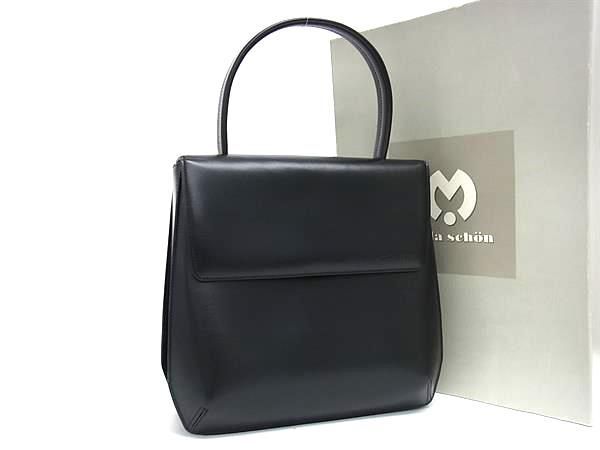 ■極美品■ mila schon ミラショーン レザー ワンハンドル ハンドバッグ レディース ブラック系 AY5222 □極美品□ mila schon ミラショーン レザー ワンハンドル