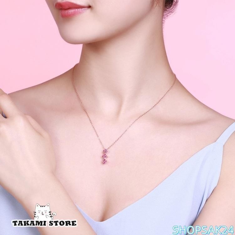  ネックレス レディース ハート 四つ葉のクローバー 2 WAY 贅沢12粒 上品 シルバー925 プラチナ仕上げ女性 プレゼント686 ネックレス アクセサリー