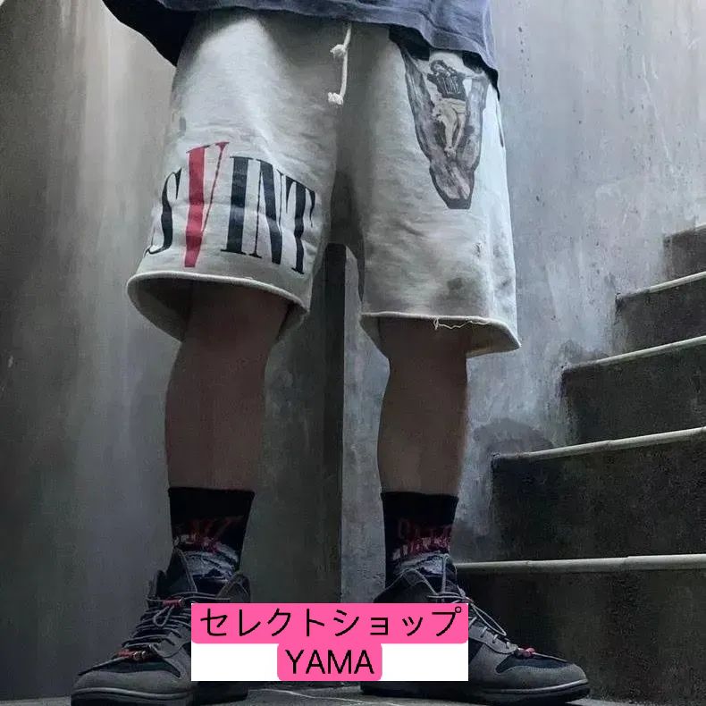 快適な着心地 SAINT MICHAELセントマイケル x VLONE コラボ ロゴ スウエット ショートパンツ|ハーフパンツ ユニセックス