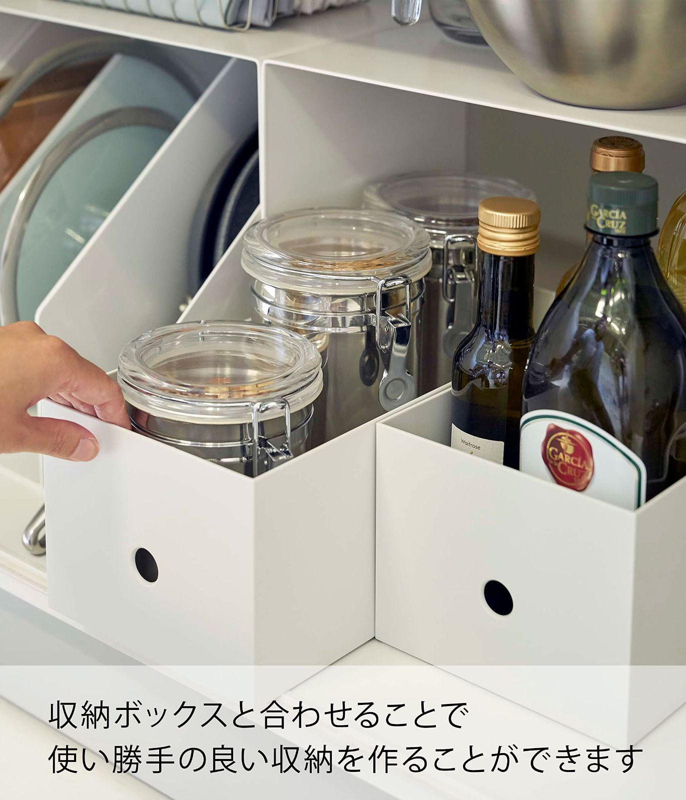 【特価セール】約W31XD20XH28cm ホワイト タワー 2個組 収納棚 収納ボックス上ラック 2個組 山崎実業(Yamazaki) 5037