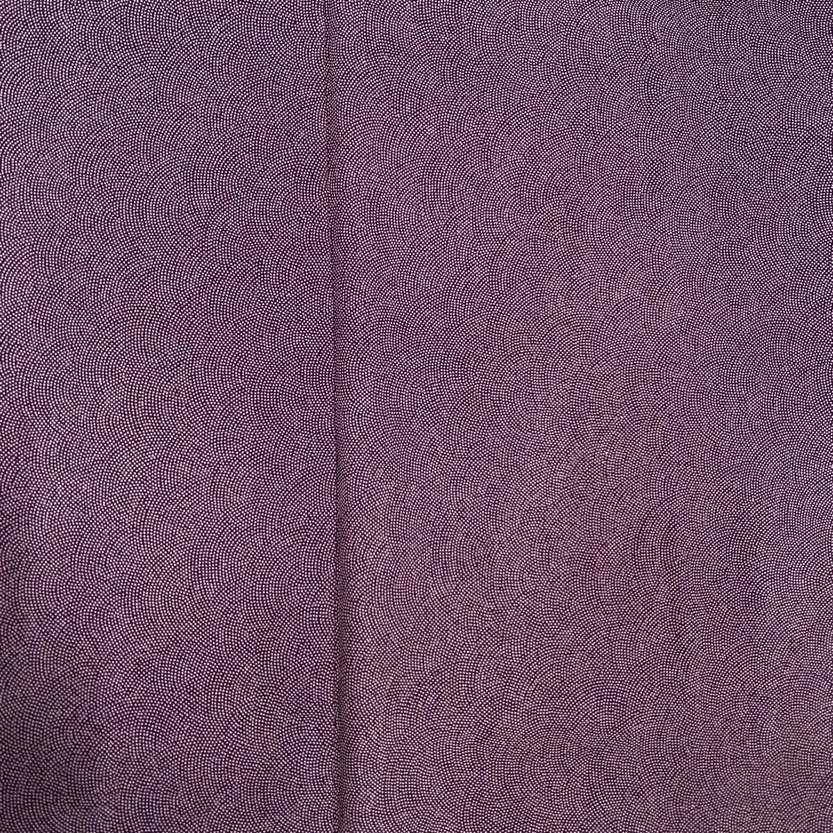★専用★美品 小紋 鮫小紋 紅紫色 身丈156.0cm 裄丈64.5cm 袷 小紋 身丈164cm 裄丈67cm M 袷 渦巻き 縞 茶色 正絹 秀品｜中古