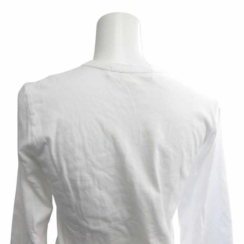 コムデギャルソンコムデギャルソン RJ-T023 フラワーデザインカットソー Tシャツ 長袖 白 ホワイト XS IBO76 コムデギャルソンコムデギャルソン COMME des GARCONS COMME des